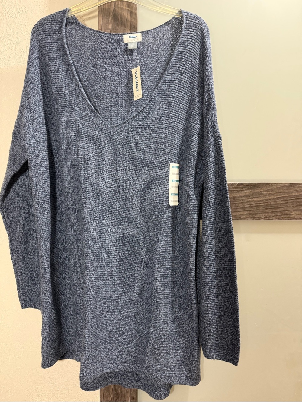 Old Navy Women's V-Neck Knit Tunic Sweater - Heather Blue